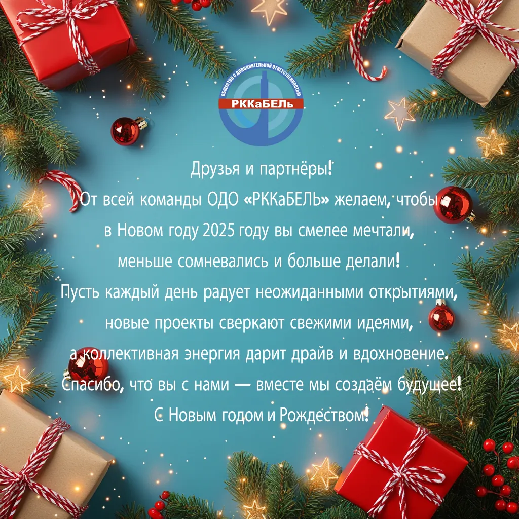 ОДО РККаБЕЛь поздравляет Вас с Новым 2025 годом и Рождеством!